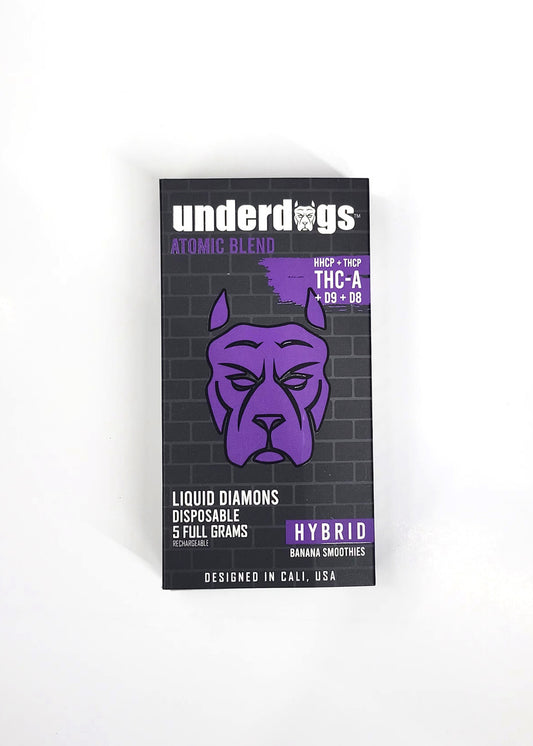 Underdogs Atomic Blend HHCP + THC-P + THC-A + D9 + D8 Liquid Diamonds Disposable 5gm - Banana Smoothies Hybrid