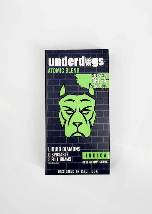Underdogs Atomic Blend HHCP + THC-P + THC-A + D9 + D8 Liquid Diamonds Disposable 5gm - Blue Gummy Shark