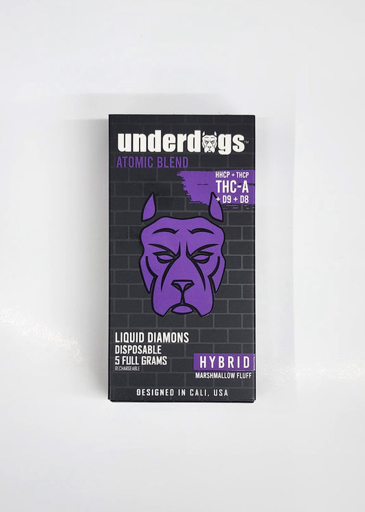 Underdogs Atomic Blend HHCP + THC-P + THC-A + D9 + D8 Liquid Diamonds Disposable 5gm - Marshmallow Fluff Hybrid