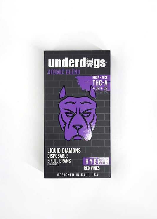 Underdogs Atomic Blend HHCP + THC-P + THC-A + D9 + D8 Liquid Diamonds Disposable 5gm - Red Vines Hybrid
